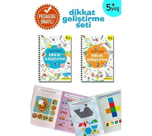 Küçük Dahiler Dikkat Geliştirme Seti - 5+ Yaş-2 Kitap Takım