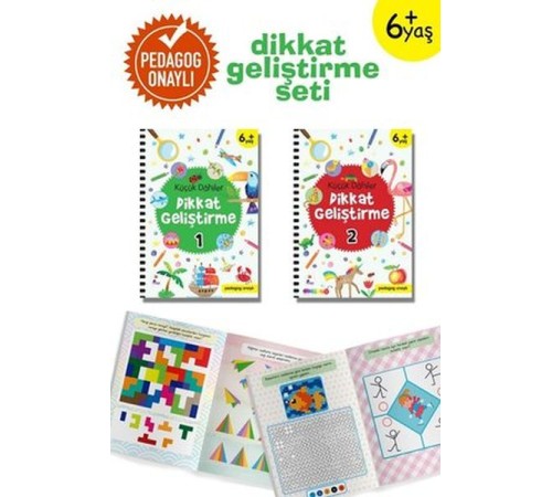 Küçük Dahiler Dikkat Geliştirme Seti - 6+ Yaş-2 Kitap Takım