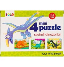 Mini Puzzle-Sevimli Dinozorlar