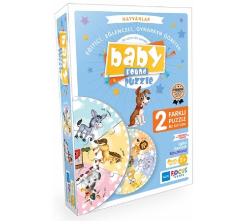Blue Focus Hayvanlar - Baby Round Puzzle