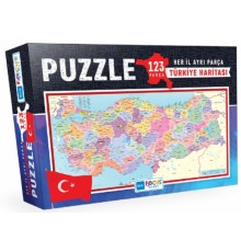 Blue Focus Türkiye Haritası Kutulu - Puzzle 123 Parça