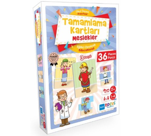 Blue Focus Tamamlama Kartları Meslekler - Eğitici Oyunlar 36 Parça