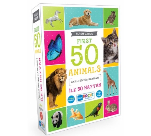 Blue Focus İlk 50 Hayvan - Akıllı Eğitim Kartları