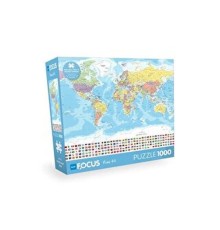 Blue Focus 1000 Parça - World Map (dünya Haritası)