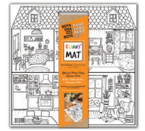 Funny Mat - Evim Güzel Evim 40x40cm Funny Mat - Evim Güzel Evim 40x40cm