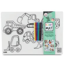 Funny Mat - İş Makineleri Ve Taşıtlar 6'Lı Kalem Hediyeli 30 x 40 cm