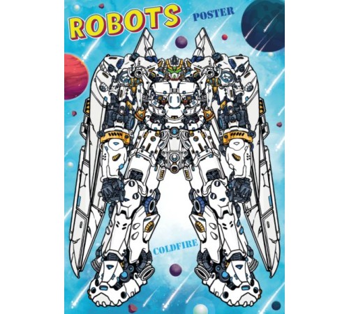 Robots Stickerlı Boyama Kitabı Stand