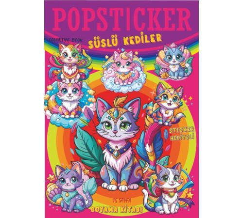 Süslü Köpekler  Boyama Kitabı Popsticker