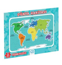Dünya Haritası Frame Puzzle-35