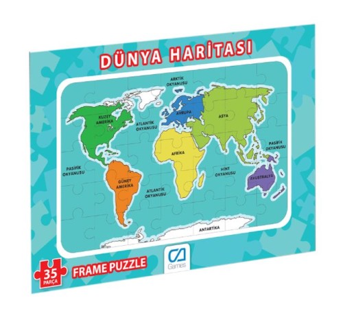 Dünya Haritası Frame Puzzle-35