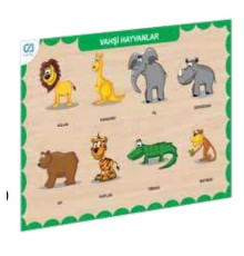 Ahşap Vahşi Hayvanlar Eğitici Set