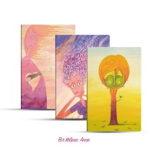 Üçlü Çizgili Defter Seti: Bir Kelime: Anne