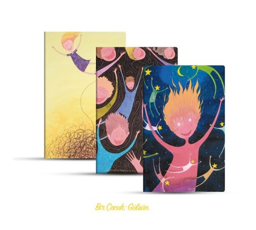 Üçlü Çizgili Defter Seti: Bir Çocuk: Gülsün