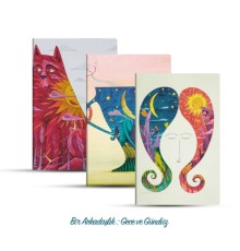 Üçlü Çizgisiz Defter Seti: Bir Arkadaşlık: Gece ve Gündüz