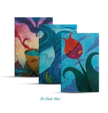 Üçlü Çizgisiz Defter Seti: Bir Renk: Mavi