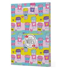 Kahve 10 - Yan Boyamalı Çizgili Defter