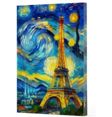 Van Gogh 9 - Eyfel Kulesi Çizgili Yan Boyamalı Defter
