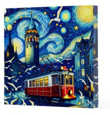 Van Gogh 1 Galata - Çizgisiz Yan Boyamalı Defter