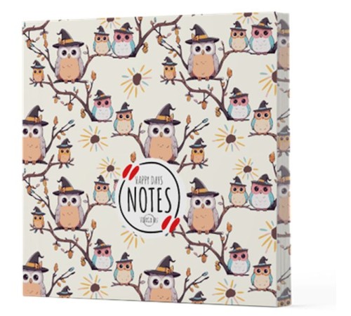 Baykuş 7 - Çizgisiz Yan Boyamalı Defter