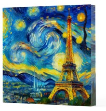 Van Gogh 9 Eyfel Kulesi - Çizgisiz Yan Boyamalı Defter