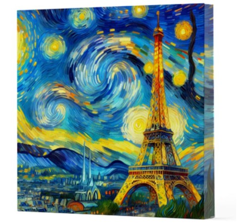 Van Gogh 9 Eyfel Kulesi - Çizgisiz Yan Boyamalı Defter Van Gogh 9 Eyfel Kulesi - Çizgisiz Yan Boyamalı Defter
