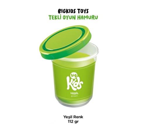 Bigkids Toys / Yeşil - 12'li Oyun Hamuru (112 Gr)
