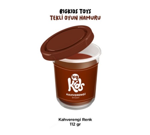 Bigkids Toys / Kahverengi - 12'li Oyun Hamuru (112 Gr)
