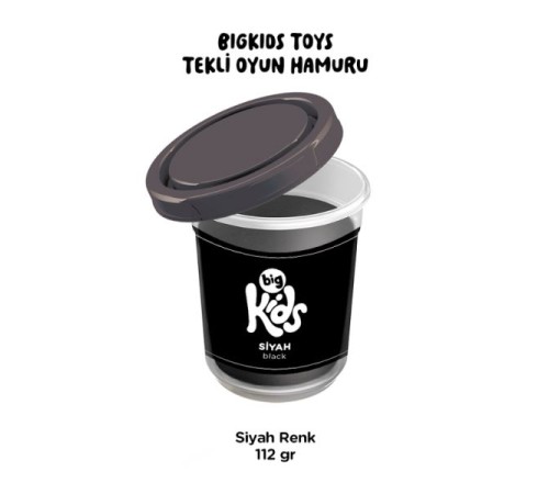 Bigkids Toys / Siyah - 12'li Oyun Hamuru (112 Gr)