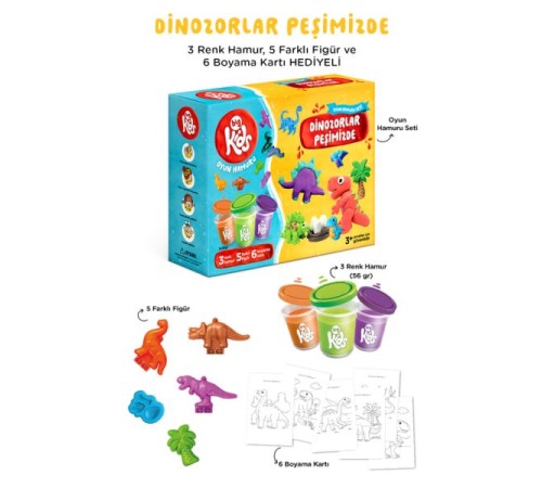 Dinozorlar Peşimizde Oyun Hamuru Seti (14 Parça - 348 Gr) Dinozorlar Peşimizde Oyun Hamuru Seti (14 Parça - 348 Gr)