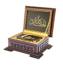 Ahşap Kutulu Kur'An( B.Cep Kahverengi) (0122)
