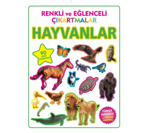 Renkli ve Eğlenceli Çıkartmalar Hayvanlar