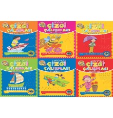 Sevimli Çizgi Çalışması (6 Kitap Set)