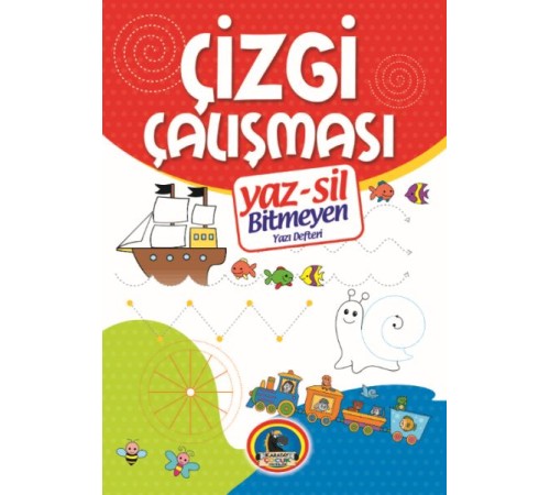 Yaz-Sil Çizgi Çalışması Bitmeyen Yazı Defteri+Tahta Kalm