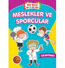 Okul Öncesi Boya-Öğren - Meslekler ve Sporcular - Çıkartmalı