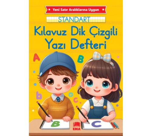 Dik Temel Harflerle Standart Renkli Kareli Yazı Defteri