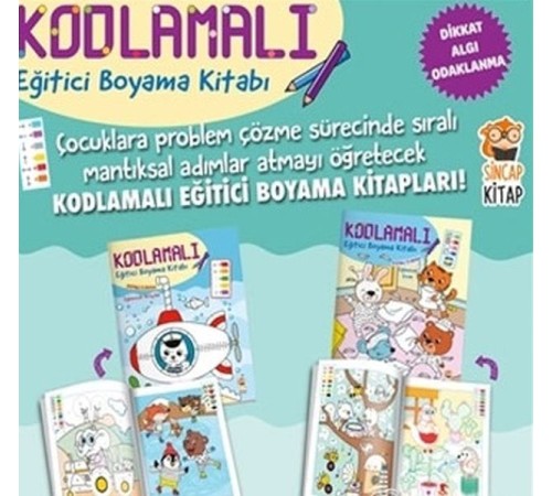 Kodlamalı Eğitici Boyama Kitabı 4-5 Yaş (2 Kitap Takım)