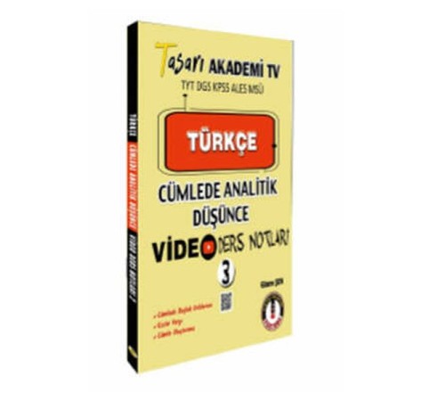 Tasarı Türkçe Cümlede Analitik Video Ders Notları 3 Tasarı Türkçe Cümlede Analitik Video Ders Notları 3