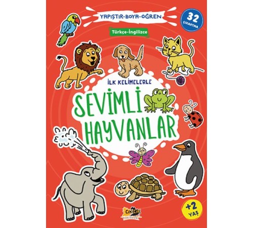İlk Kelimelerle Sevimli Hayvanlar Yapıştır-Boya-Öğren