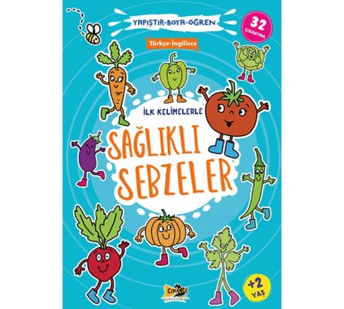 İlk Kelimelerle Sağlıklı Sebzeler Yapıştır-Boya-Öğren