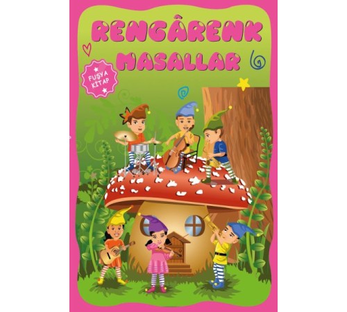 Çocuklar için Hayal ve Odak Geliştirici Rengarenk Masallar Fuşya Kitap