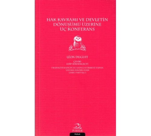 Hak Kavramı Devletin Dönüşümü Üzerine Üç Konferans