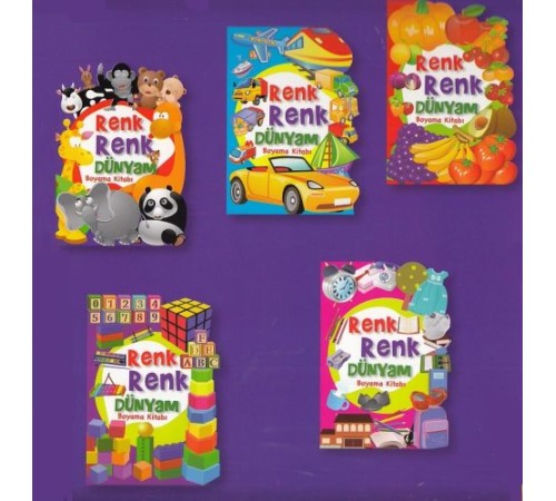 Renk Renk Dünyam Boyama Kitabı (5 Kitap)