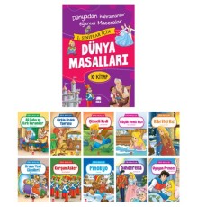 Dünya Masallar Seti 1.ve 2. Sınıflar İçin Eğik El Yazılı - (10 Kitap Takım Büyük Boy)
