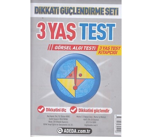 Dikkati Güçlendirme Seti 3 Yaş Test Dikkati Güçlendirme Seti 3 Yaş Test