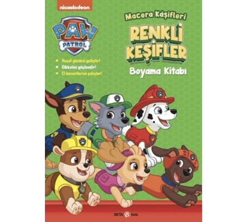 Paw Patrol Macera Kaşifleri Renkli Keşifler Boyama Kitabı