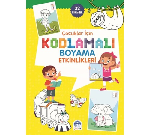 Çocuklar İçin Kodlamalı Boyama Etkinlikleri - Sarı - 32 Etkinlik