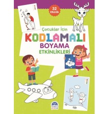Çocuklar İçin Kodlamalı Boyama Etkinlikleri - Yeşil 2 - 32 Etkinlik