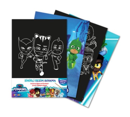 Pjmasks Sihirli Resim Boyama – Ahşap Kalem Hediyeli