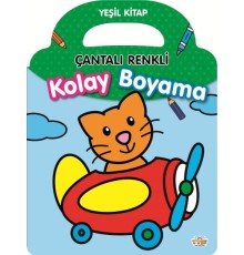 Çantalı Renkli Kolay Boyama- Yeşil Kitap