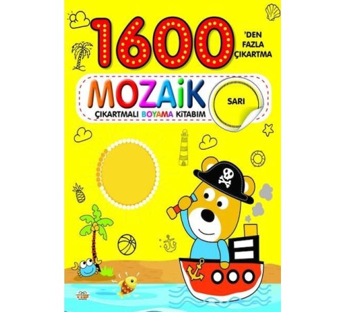 1600 Mozaik Çıkartmalı Boyama Kitabım Sarı Kitap 1600 Mozaik Çıkartmalı Boyama Kitabım Sarı Kitap